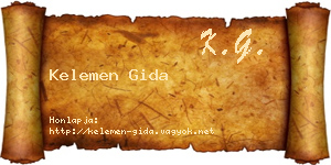 Kelemen Gida névjegykártya